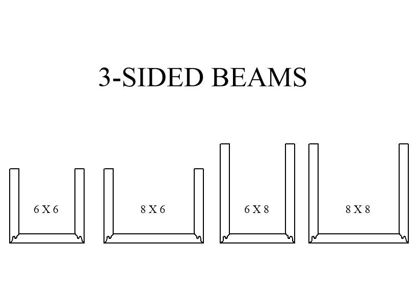 Walnut Wood Beam 3-Sided