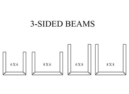 Walnut Wood Beam 3-Sided