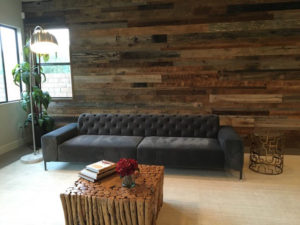 Brown Reclaimed Wood Accent Wall