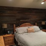 Mixed Grey brown Reclaimed Wood Wall Bedroom